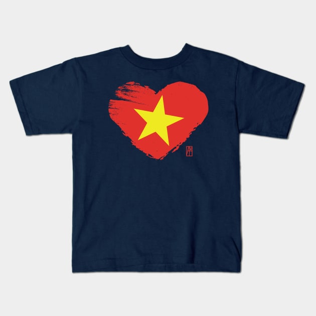 I love my country. I love Vietnam. I am a patriot. In my heart, there is always the flag of Vietnam Kids T-Shirt by ArtProjectShop